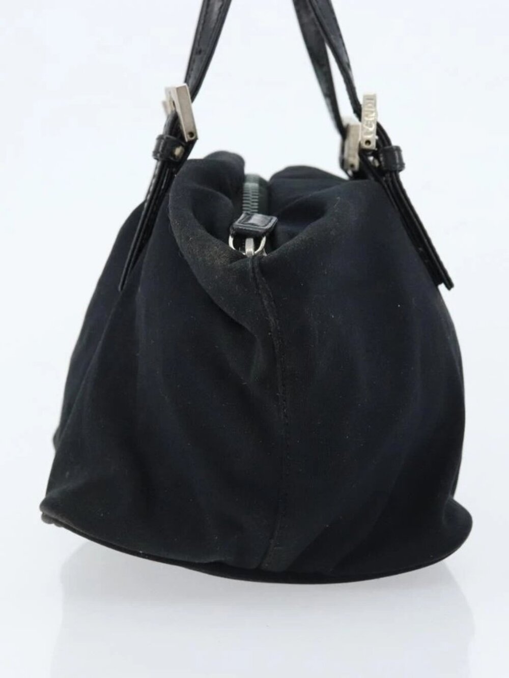 FENDI Hand Bag Nylon Black Silver Auth bs33538 - Picture 6 of 16